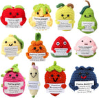 HunnmingRe Fruit Style - Muñeca de ganchillo (12 piezas) con tarjeta