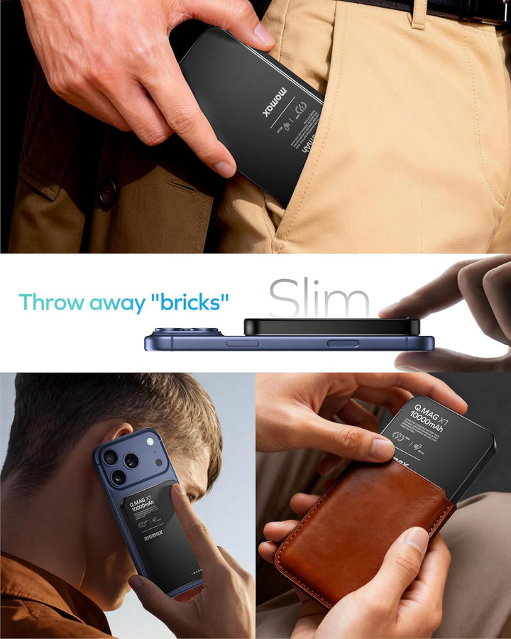 MOMAX Q.MAG Cargador Portátil Inalámbrico 10000mAh, Power Bank Delg...