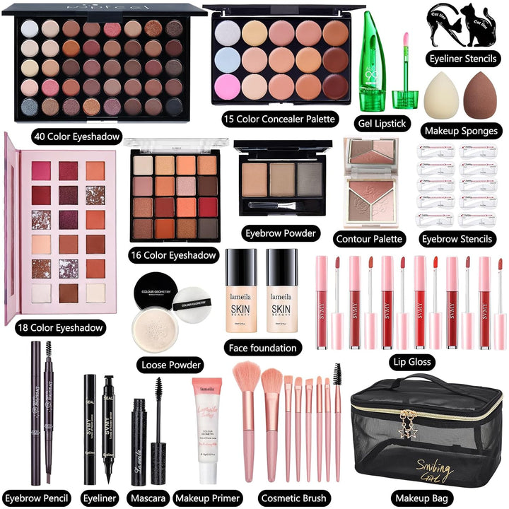 Kit de maquillaje todo en uno para mujer, kit completo de maquillaj...
