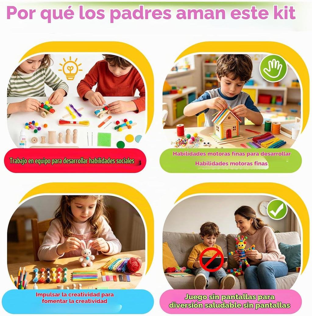 Kit de Arte y Manualidades de Kid Made Modern – Un DIY de 1.7 kg de Suministros y Materiales de Manualidades para Proyectos Artísticos Creativos para Niños de 4, 5, 6, 7, 8, 9, 10, 11 y 12 Años, Niñas