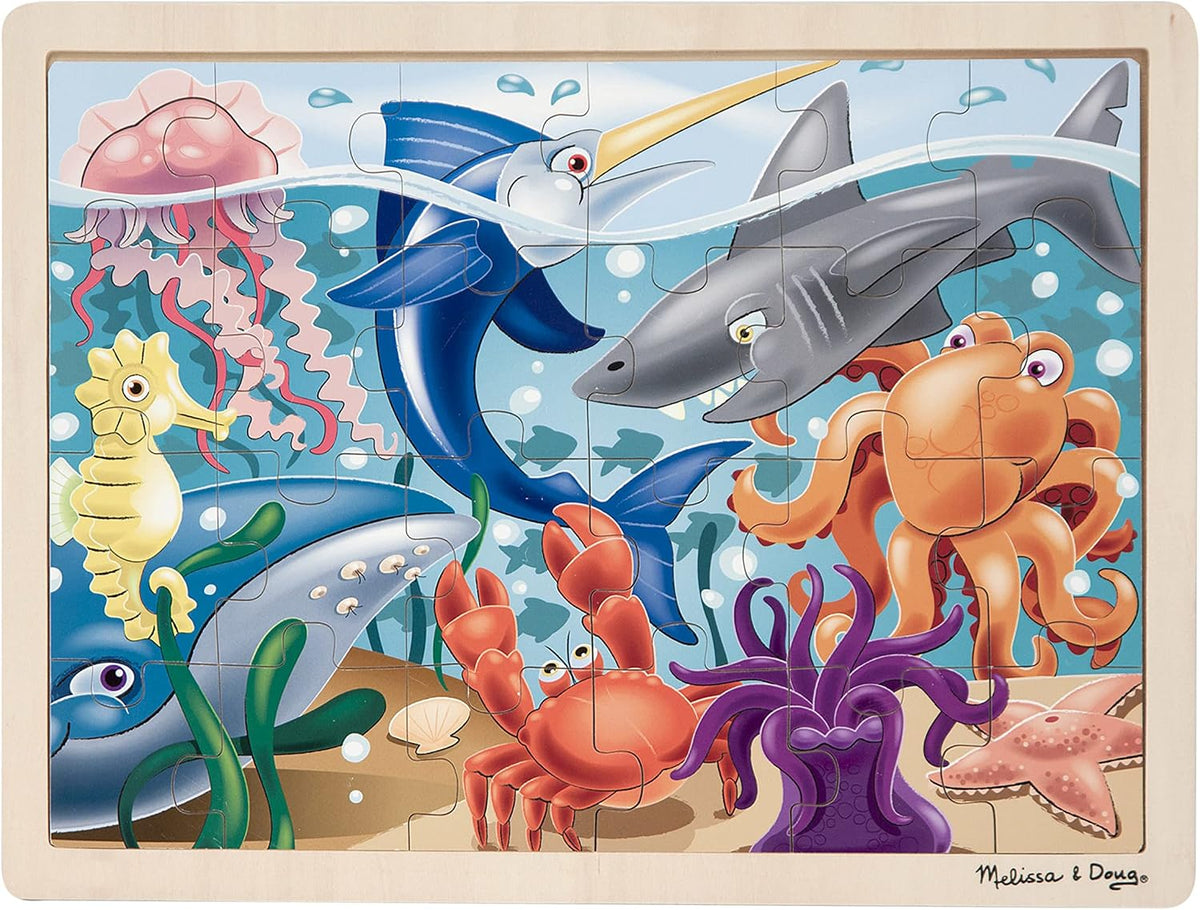 melissa & doug animales bajo el mar océano rompecabezas de madera, Versión estándar, Multicolor