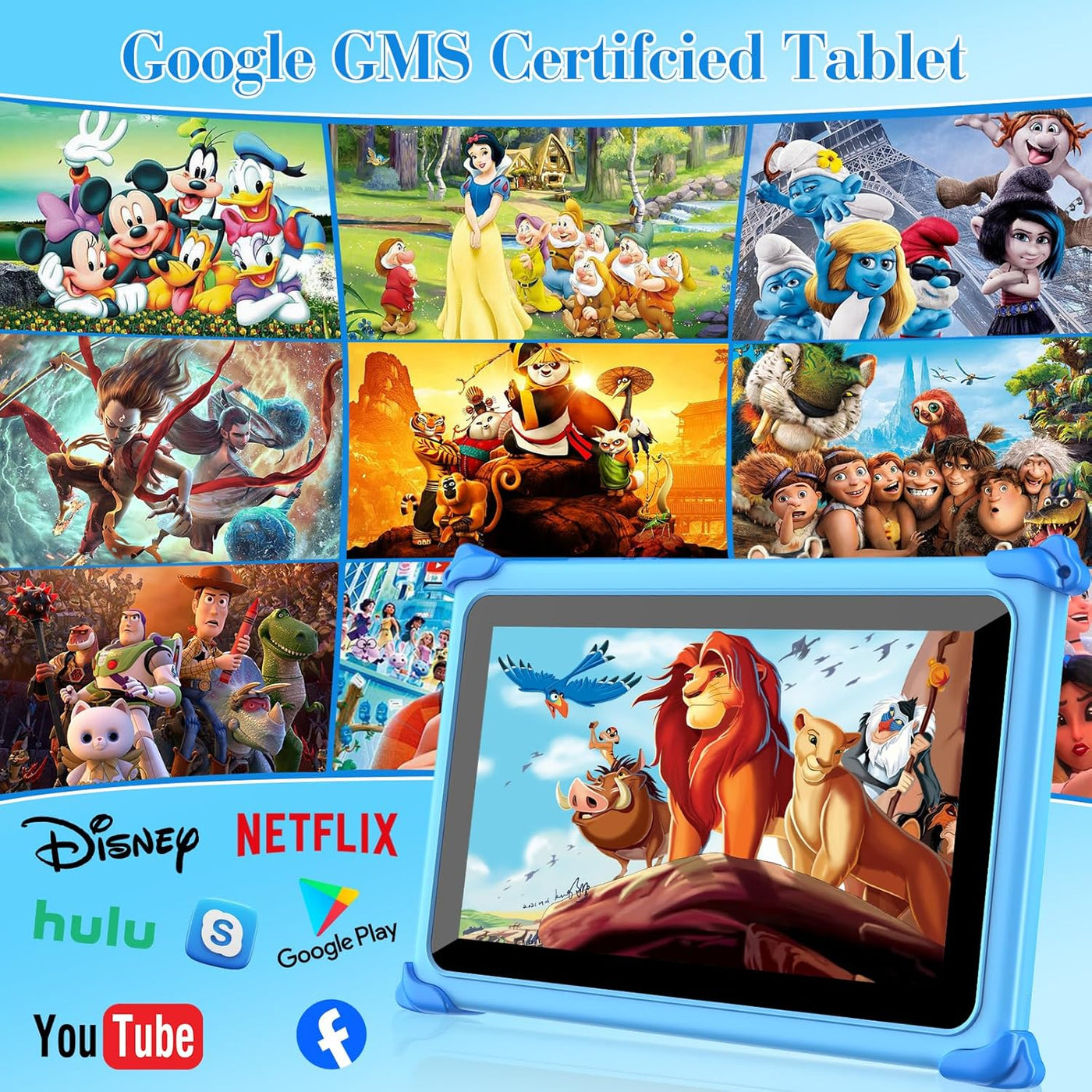 Tableta infantil de 7 pulgadas para niños de 3 a 7 años, 32 GB, con...