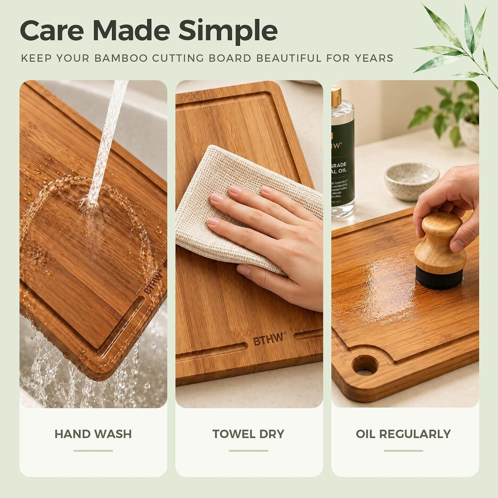 Tabla de cortar de bambú de 3 piezas, juego de tablas de cortar de madera