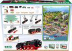 BRIO World - Tren de Vapor Navideño - Tren Operado a Batería - Motor de Vapor Motorizado de 27 Piezas para Pista de Madera con Luces y Vapor Apto para Niños - Juego Interactivo con Adelante/Atrás