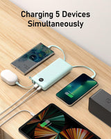 Cargador portátil VEEKTOMX de 20000 mAh con cables USB-C y iPhone i...