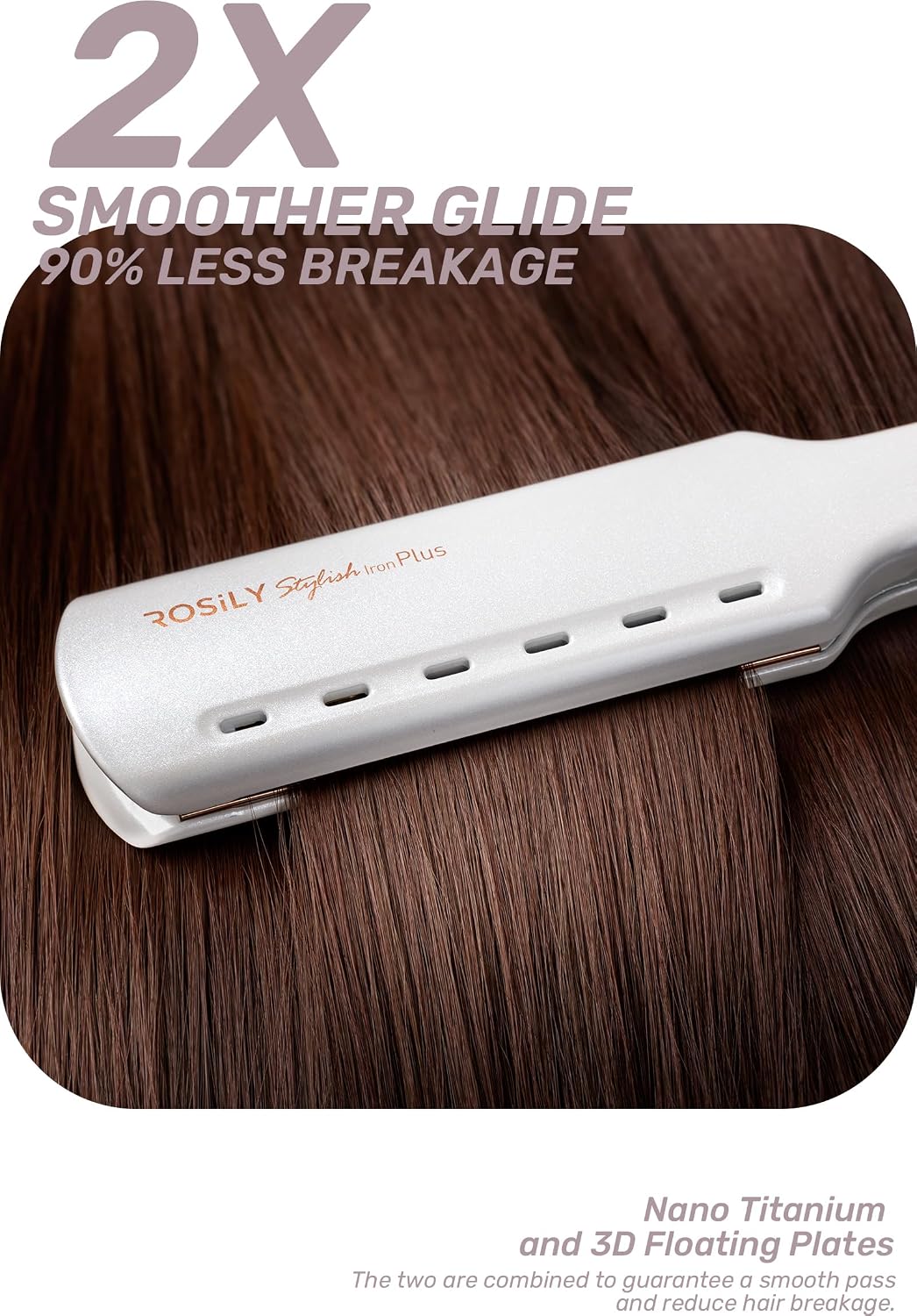 ROSILY Plancha de pelo de 1.75 pulgadas, doble voltaje 100-240V par...