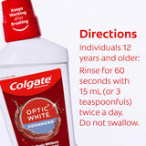 Colgate Optic White Enjuague bucal blanqueador, Menta Fresca - 946m...