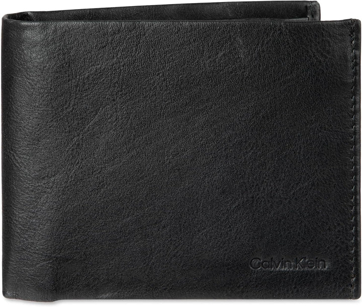 Calvin Klein Billetera plegable minimalista de piel RFID para hombr...