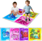 Baldosas sensoriales grandes para suelo, tapetes de juego temáticos oceánicos de 20", juguetes para autismo, paquete de 4