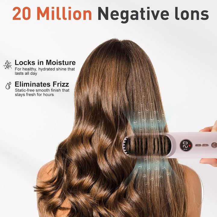 TANSHINE Cepillo alisador de pelo inalámbrico para mujeres, peine d...