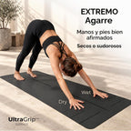 Plyopic. Alfombrilla de Yoga Ultra-Grip Pro – Rendimiento Antideslizante EXTREMO - Agarre en Seco y Agarre Húmedo - Líneas de Alineación - Cómoda y Resistente al Sudor - Para Yoga, Pilates, Ejercicio