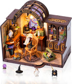 Rowood Kit de casa en miniatura para estudio mágico, kit de casa de muñecas en miniatura para adultos, kits de manualidades de mago para mujeres con LED, regalo de cumpleaños de Navidad para adultos (estudio mágico)