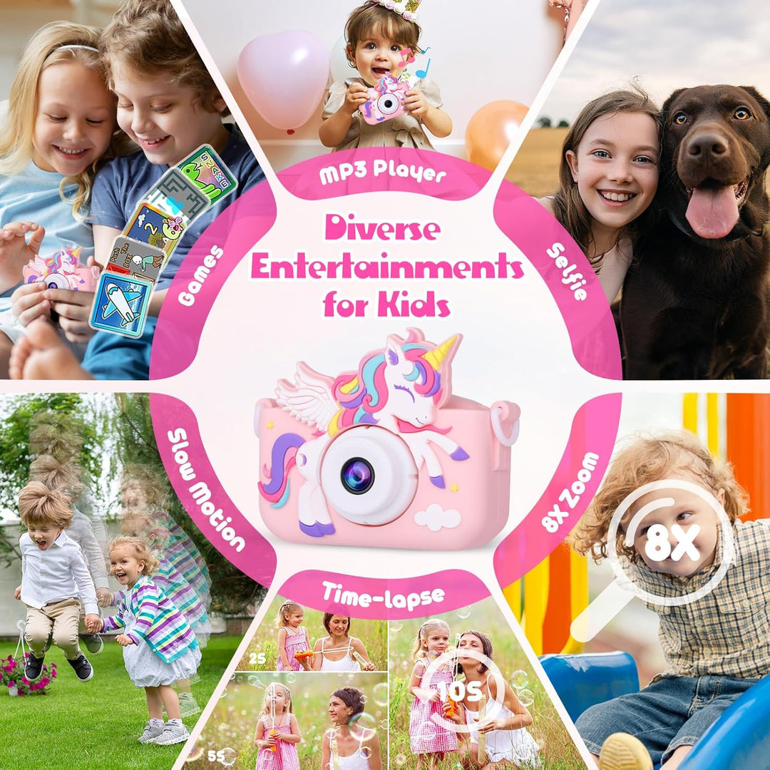 Cámara para niños Unicornio Niñas Juguetes, Cámara digital para niñ...