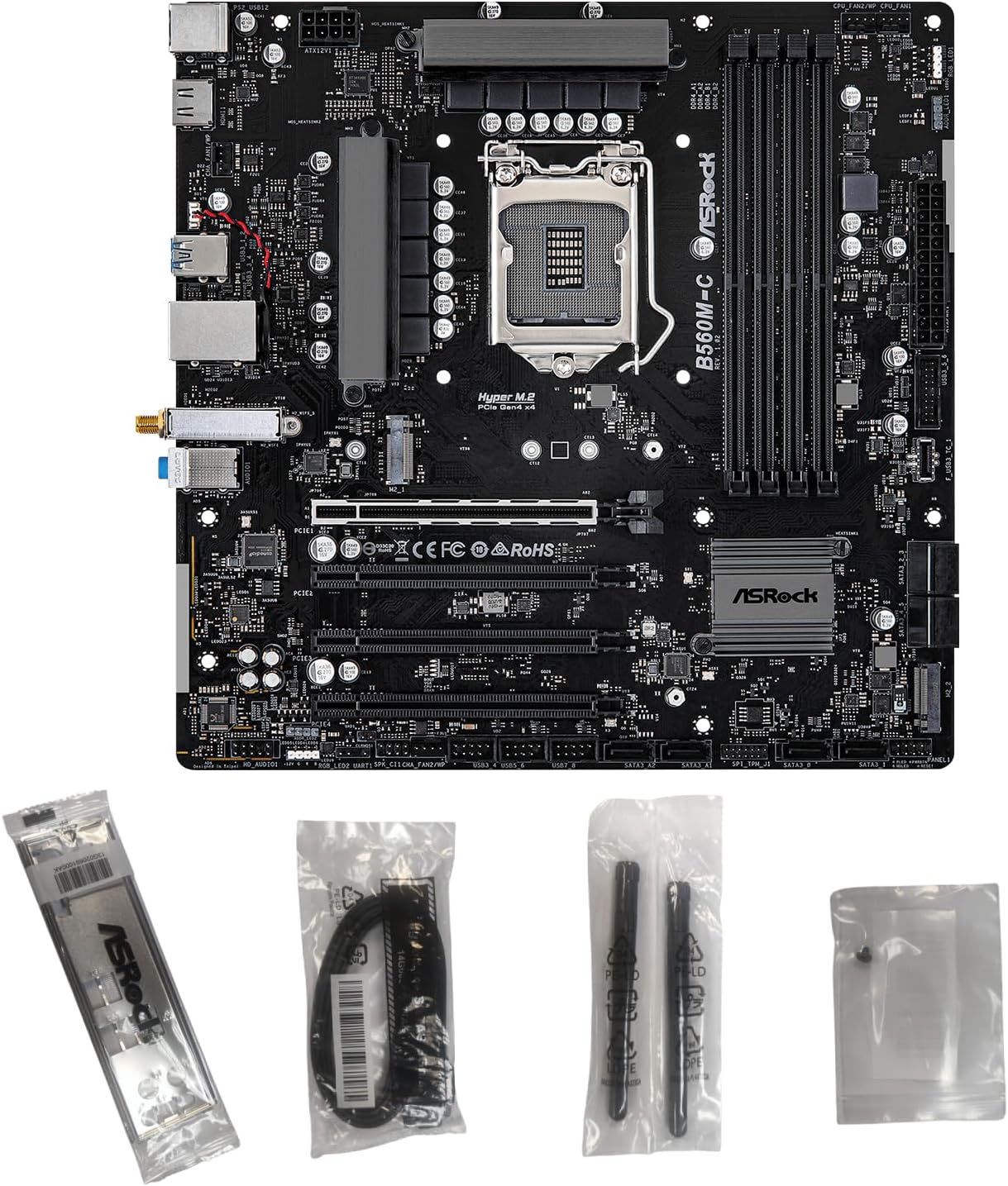 ASRock Placa base Micro-ATX B560M-C, soporta procesadores Intel Cor...