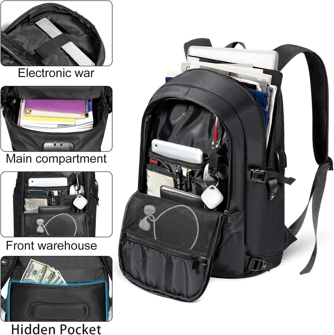 Tzowla, mochila de viaje de negocios para computadora portátil de 1...