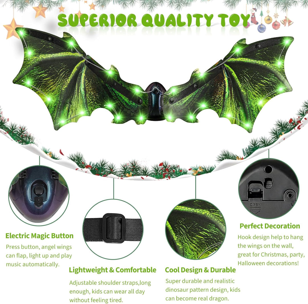 Alas eléctricas de dragón para niños pequeños, alas de dinos