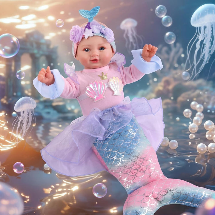 BABESIDE Muñeca de sirena para niñas de más de 3 años, muñecas de b...