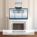 MOUNT-IT! Soporte de pared motorizado para TV con chimenea | Soporte de montaje de mantel eléctrico desplegable con control remoto, capacidad de peso de hasta 77 libras, altura ajustable, giratorio, compatible con VESA 600 x 400