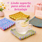 daheypong - Kit de telar para agarraderas de 7 pulgadas para niños, telar de tejido con 300 bucles que hace 8 agarraderas, kit completo de manualidades de tejido con estuche de almacenamiento