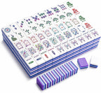 Peacock American Mahjong Set, 160 innovadores azulejos de Mahjong de diseño único, colorido juego de mahjong tallado acrílico de 4 capas