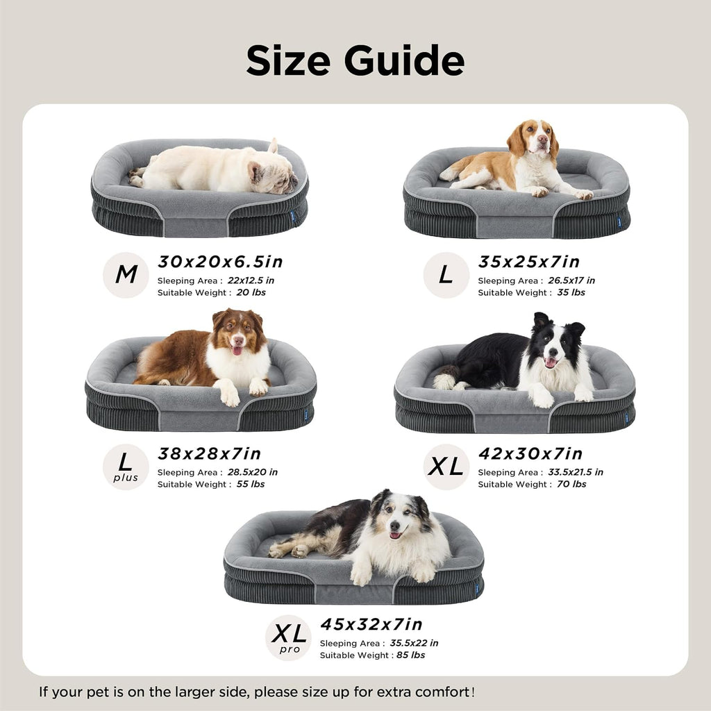 Bedsure Camas ortopédicas para perros con cojín ovalado de 360 °, perro de
