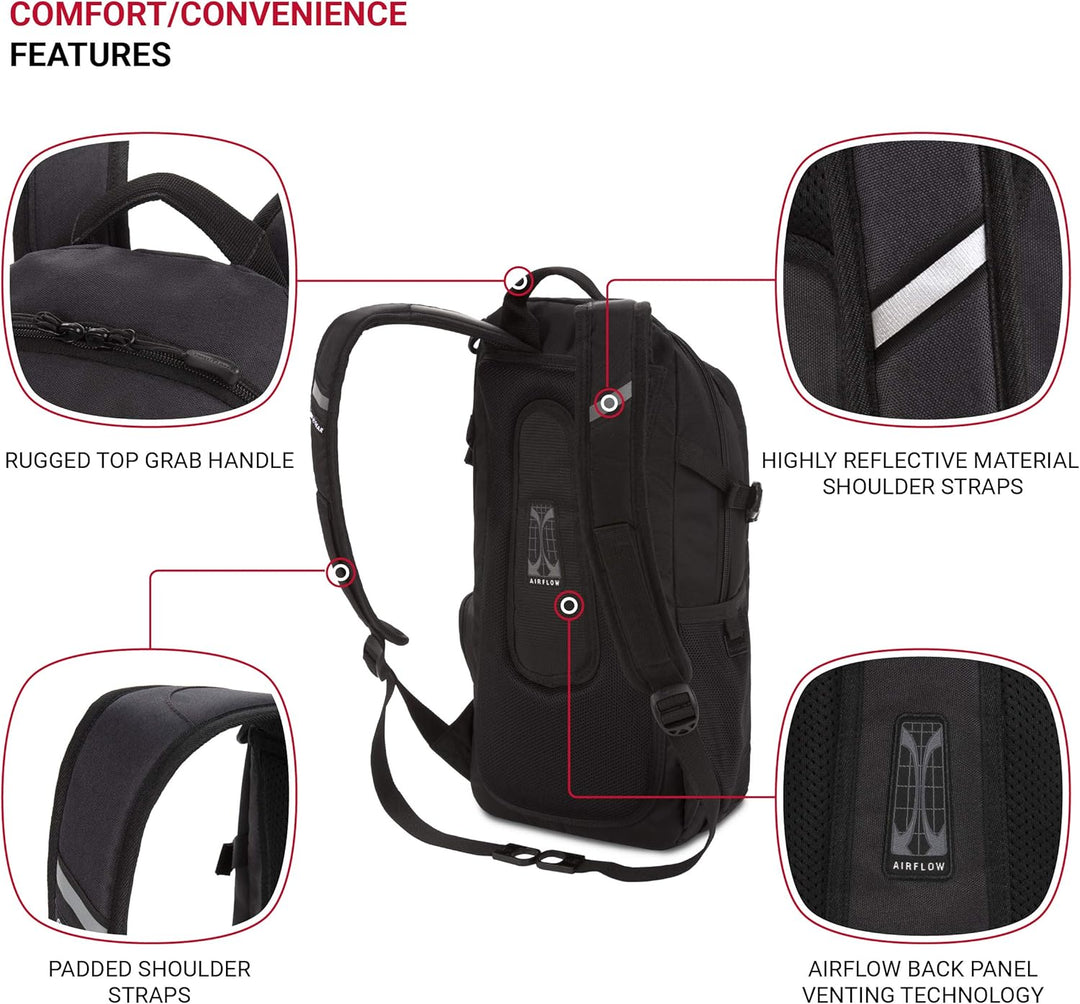 SwissGear 3598 Mochila Mochila de Día Estrecha, Gris oscuro