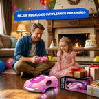 Coche de control remoto rosa para niñas, control remoto a mano