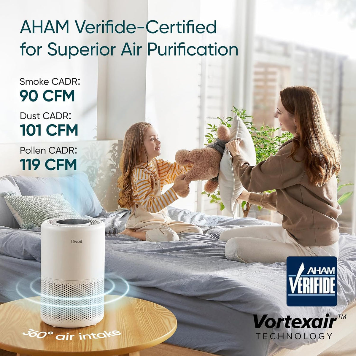 Levoit Purificador de aire para el hogar, mascotas, dormitorio, dormitorio