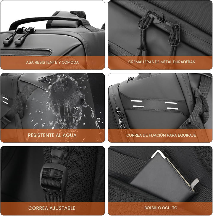 SWICKY Mochila de viaje para hombres, 40 L, mochila para laptop, ap...