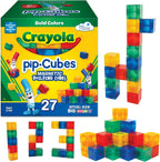 Crayola - Cubos magnéticos PIP atrevidos, juego de bloques magnéticos pequeños, juguetes educativos y de construcción STEM y Montessori para niños, juguetes de viaje para niños y niñas a partir de 3 años, juego de 27 piezas