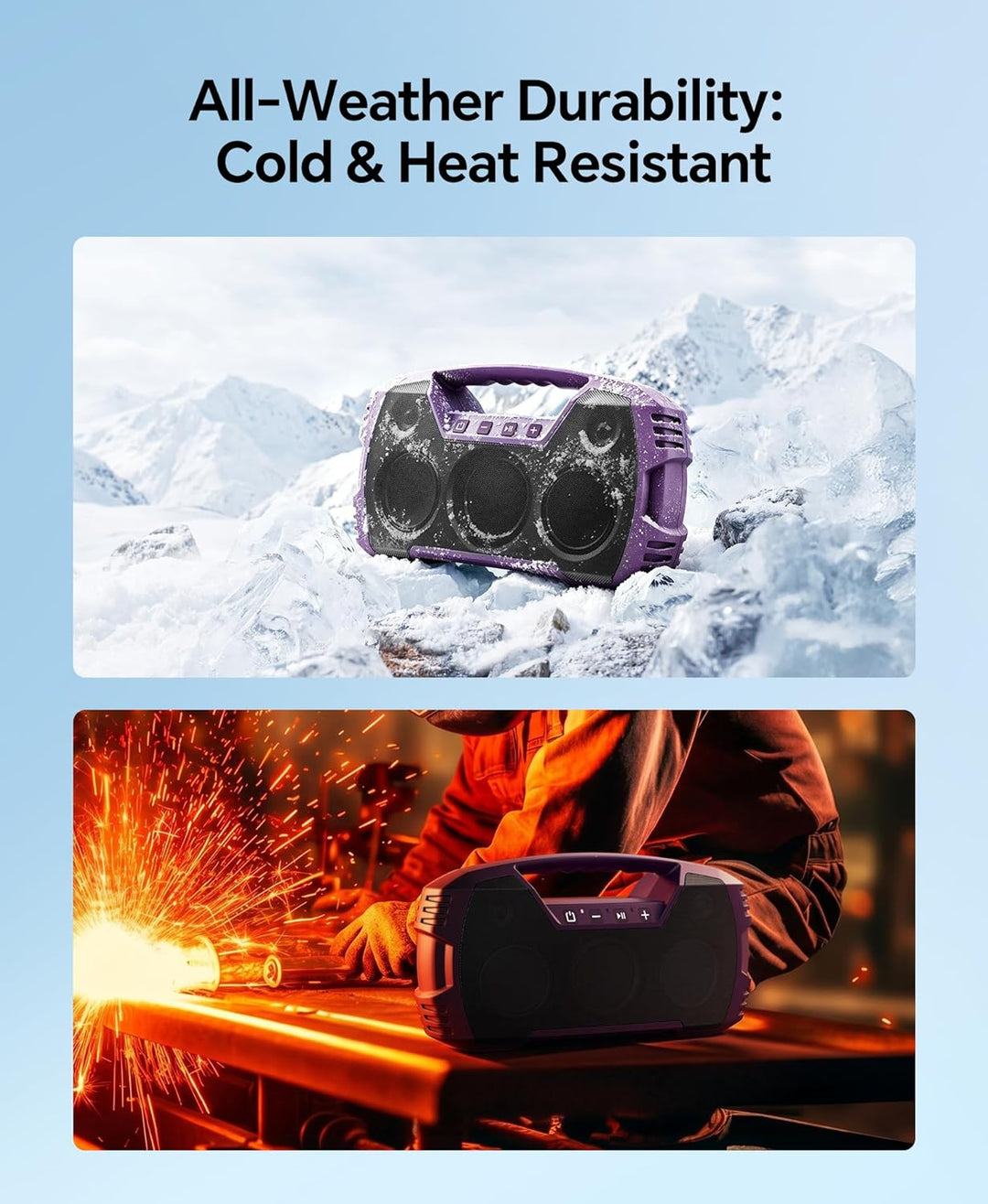 Houl Zallee Altavoz Bluetooth 5.0 con impermeabilidad IPX7, 40 W, p...