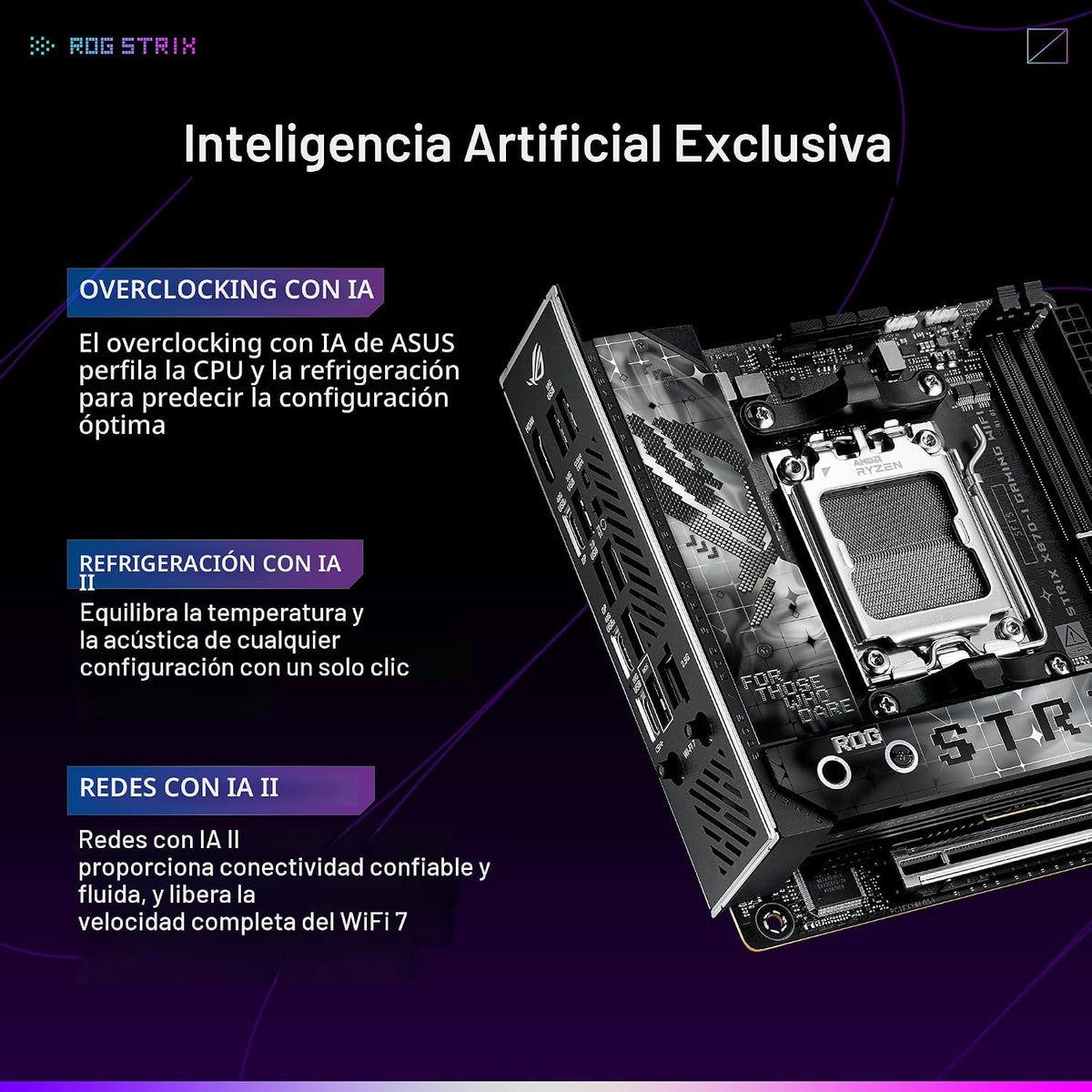 ASUS ROG STRIX X870-I GAMING WIFI AMD AM5 X870 Mini ITX placa madre...