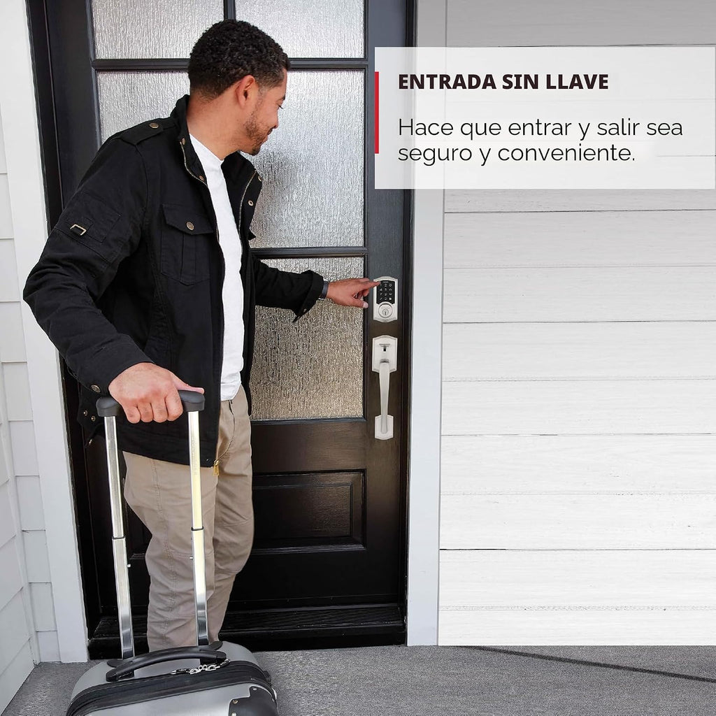 Kwikset SmartCode 270 - Cerradura de puerta con teclado táctil electrónico sin llave con bloqueo automático, códigos de usuario personalizados, seguridad avanzada en níquel satinado tradicional