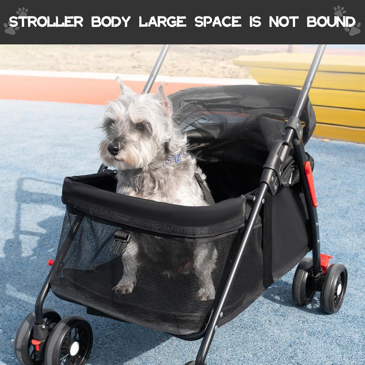 Cochecito plegable para mascotas con portavasos y freno
