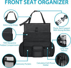 Elantrip Organizador de asiento delantero de automóvil, almacenamiento de asiento trasero con correas ajustables, organizadores de asiento de camión para entrega, archivo de oficina, asiento de