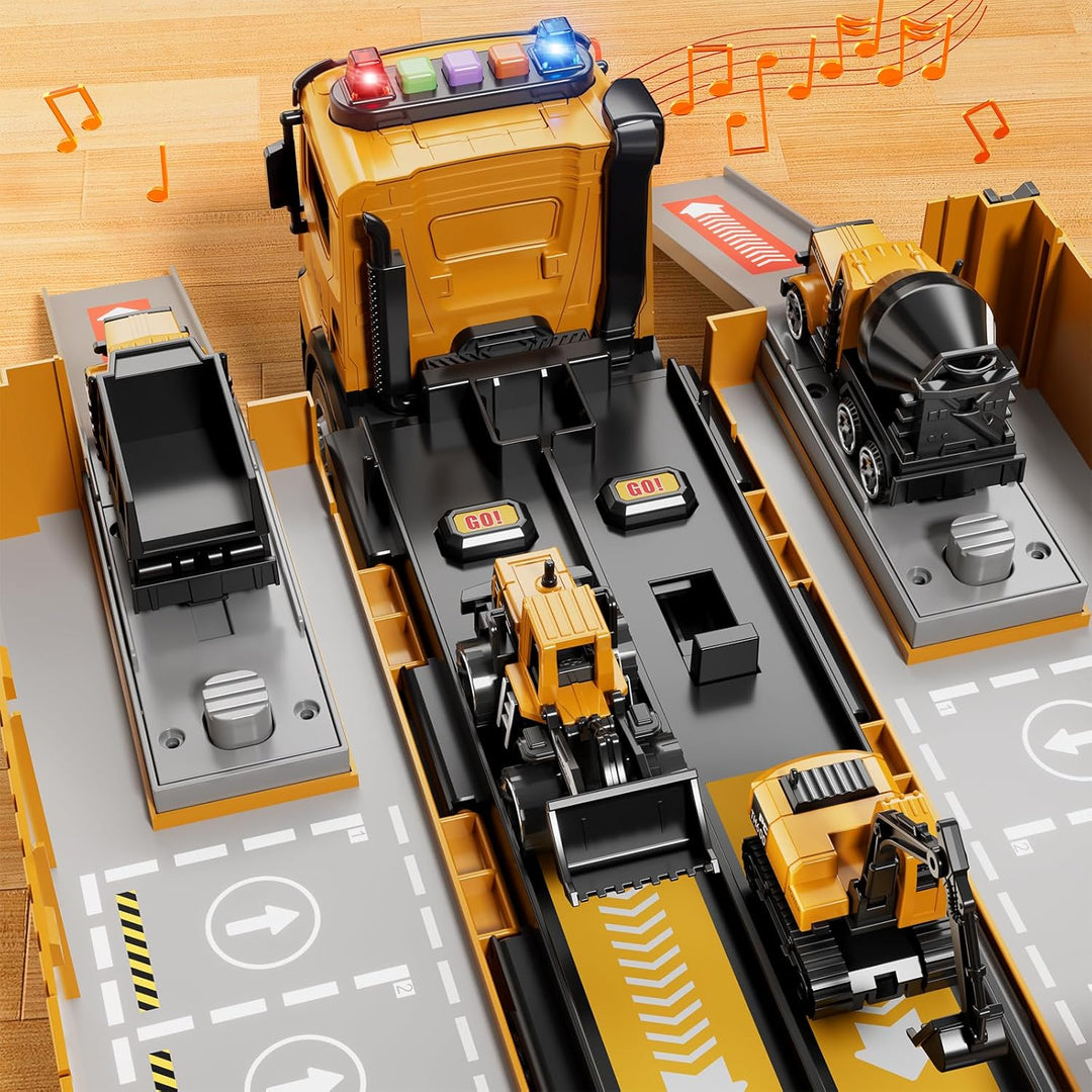 Camión transportador de carreras para niños pequeños
