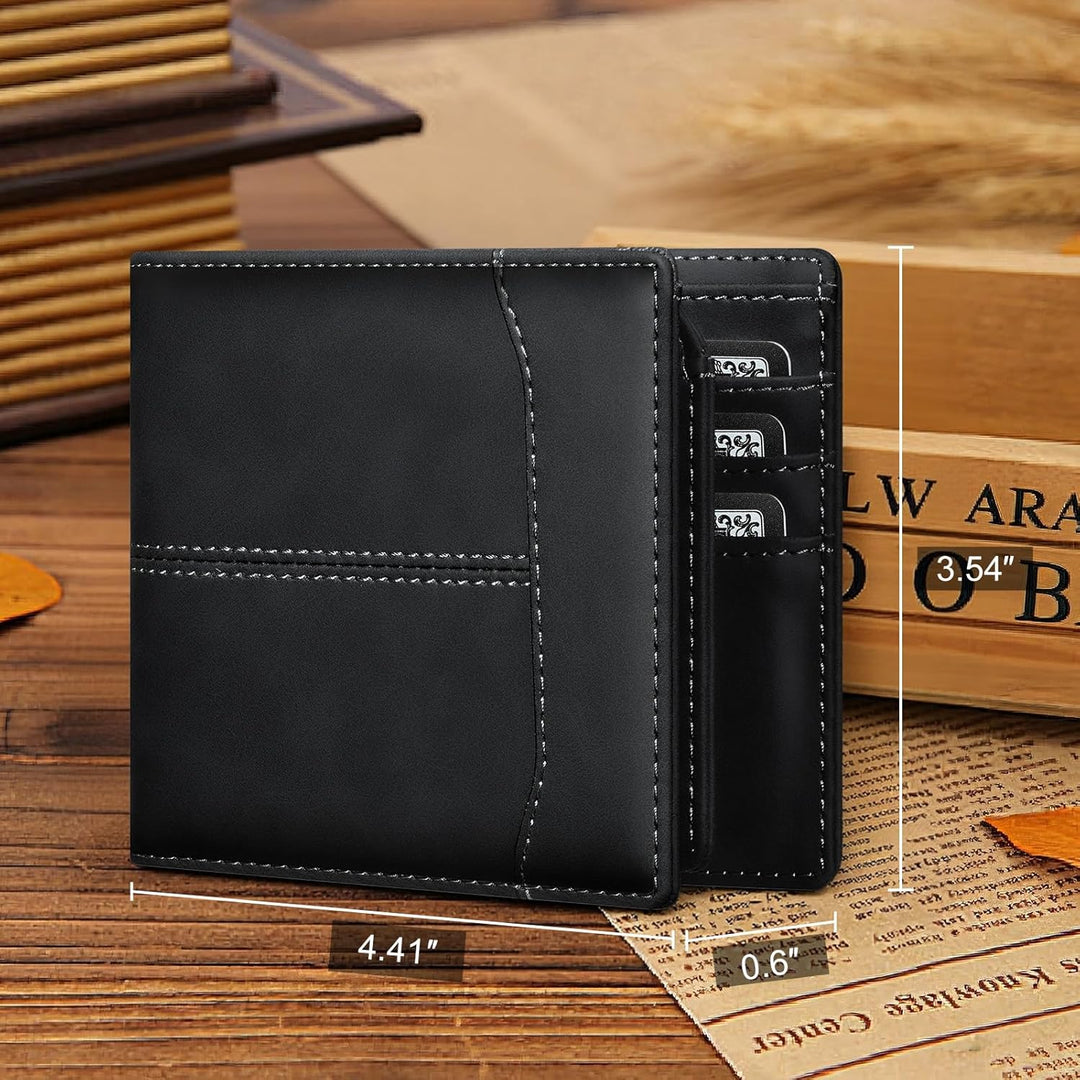 furid Top Grain Leather Wallet Men: RFID Minimalist Bifold Credit C...
