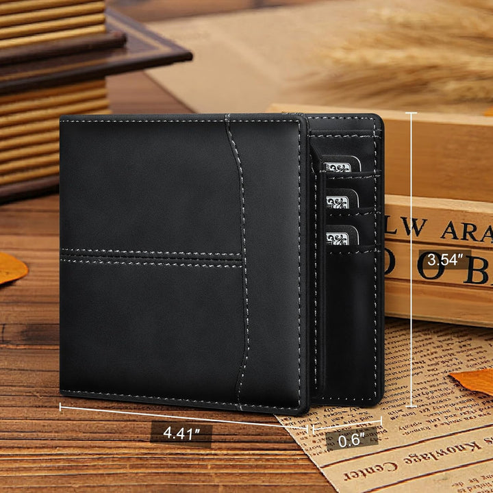 furid Top Grain Leather Wallet Men: RFID Minimalist Bifold Credit C...