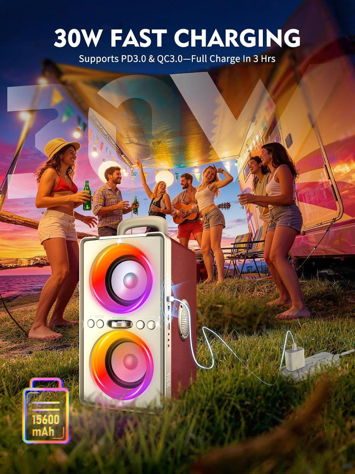 YIER Altavoz Bluetooth, altavoz de fiesta de pico de 240 W con grav...