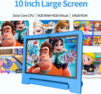 JREN Tablet para Niños ｜ 10 Pulgadas 64GB Android 14 ｜ Octa-core ｜ 64GB ｜ WiFi ｜, Azul