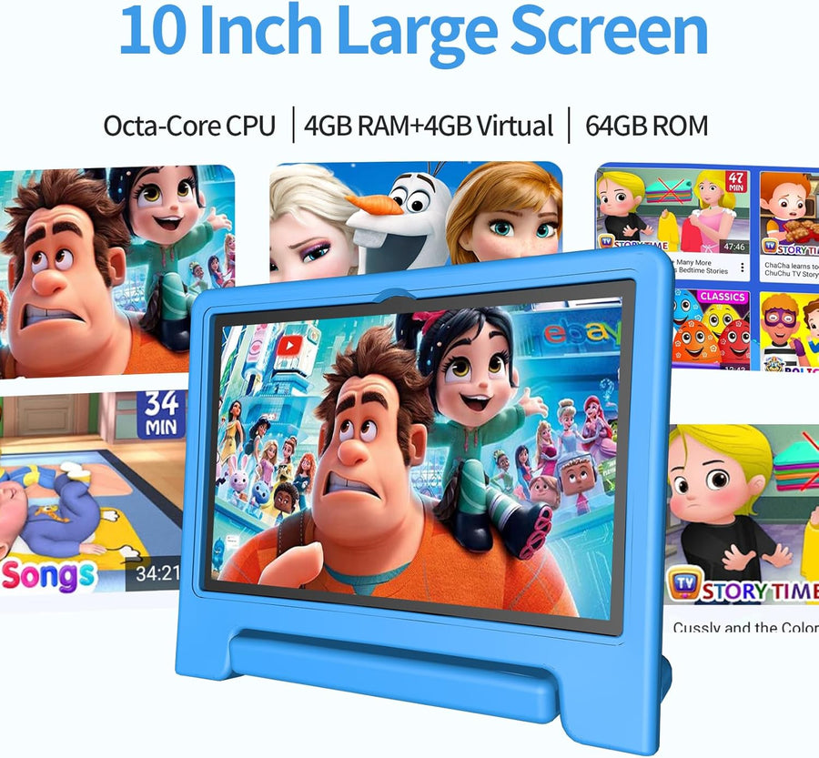JREN Tablet para Niños ｜ 10 Pulgadas 64GB Android 14 ｜ Octa-core ｜...