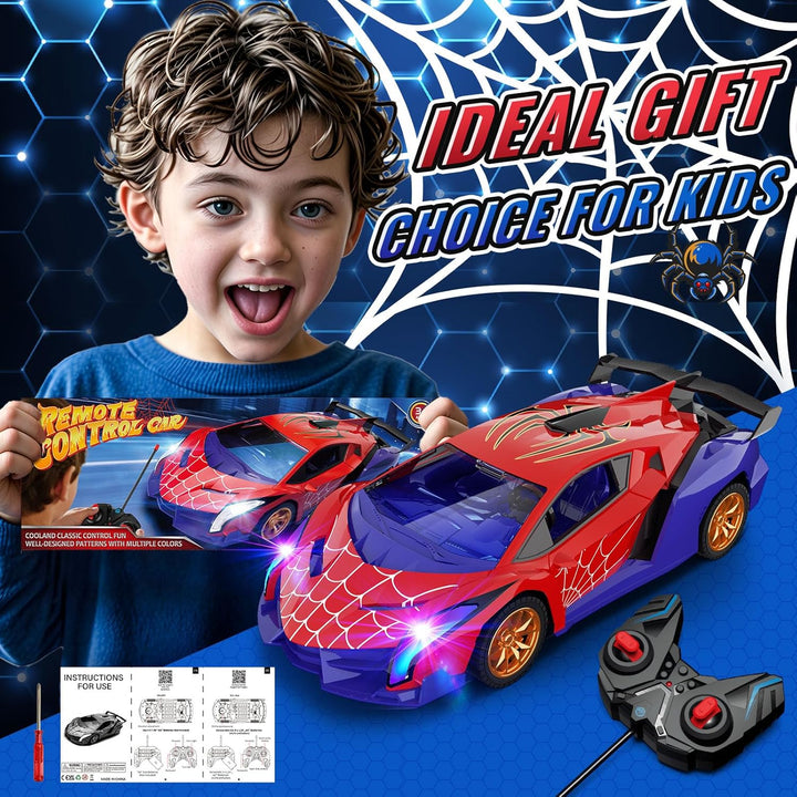 ZIROKAY Coche de Control Remoto de Araña con Luces Intermitentes Mu...