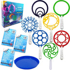Ultimate Bubble Blast Kit - Juego de 11 varitas de burbujas gigantes y mezcla de polvo | Hace 7 galones de solución | Diversión de burbujas al aire libre para niños | Actividad de fiesta de verano |