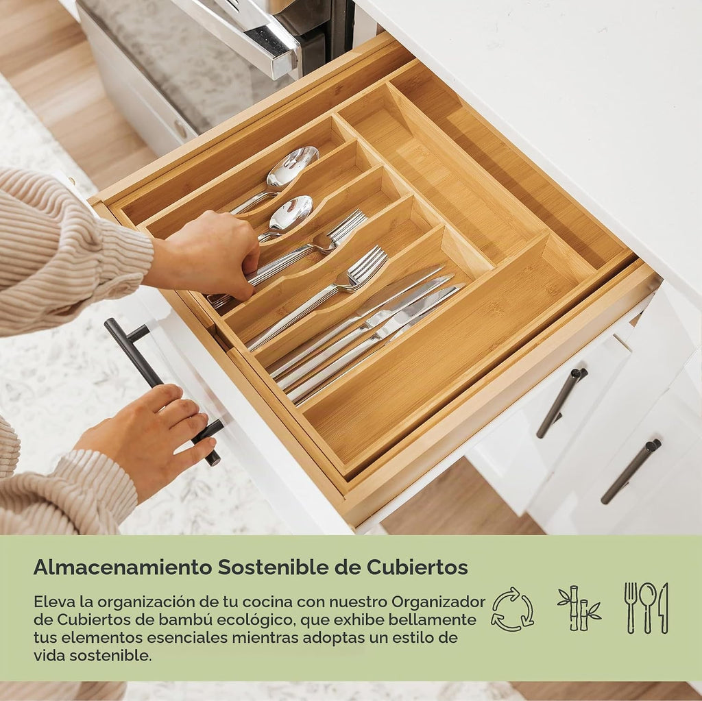 Organizador de cajones de cubiertos y utensilios
