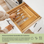 Organizador de cajones de cubiertos y utensilios