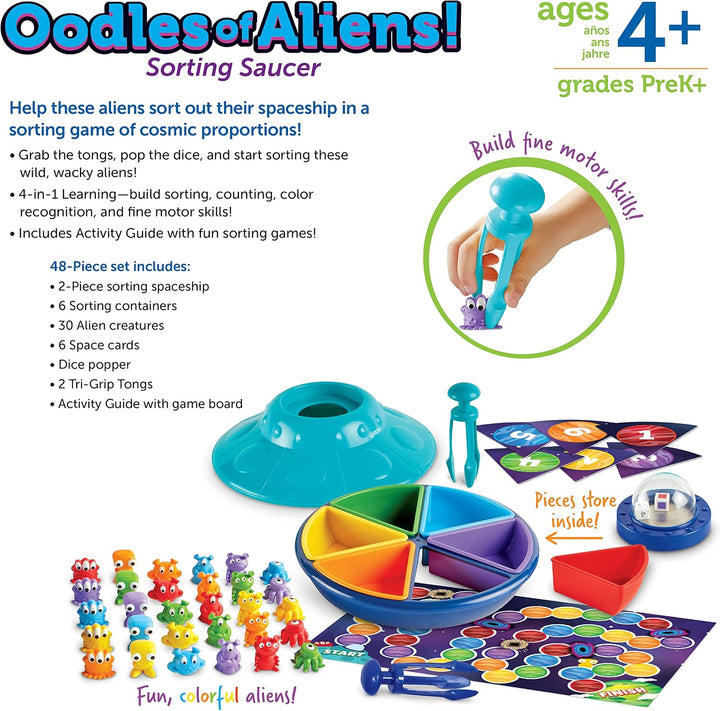 Learning Resources Oodles of Aliens Sorting Saucer - Juegos de apil...