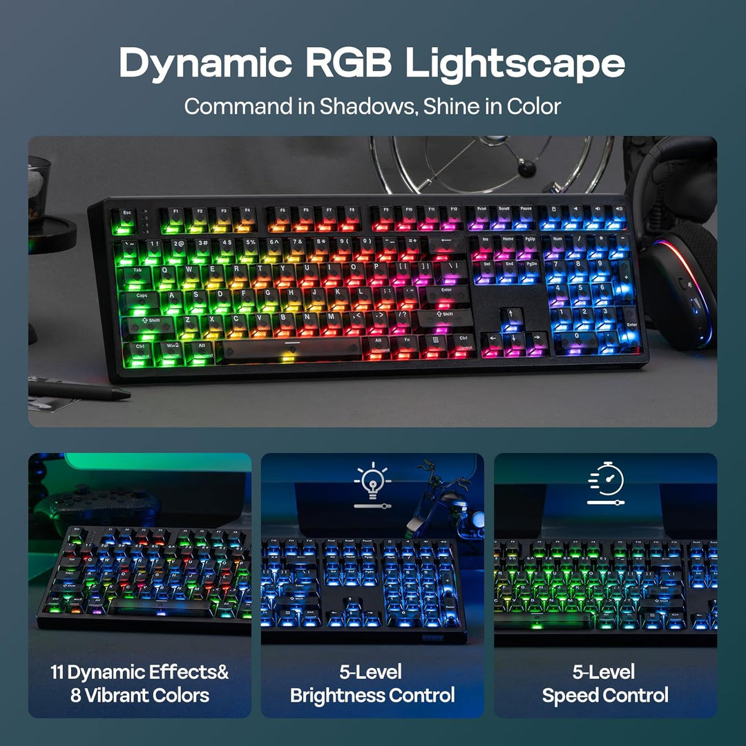EPOMAKER HE108 Wireless Gaming Keyboard, 8K Polling &amp; 10000mAh,...