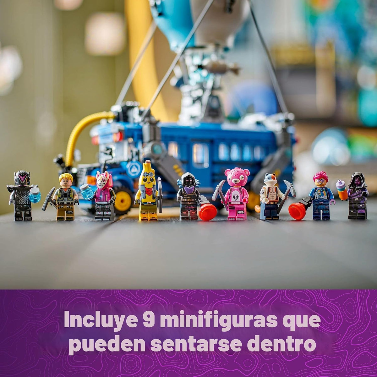 LEGO Fortnite - Juguete de construcción de autobús de batalla – Juguete coleccionable de Fortnite para niños y niñas, a partir de 10 años – Juego de simulación con 9 minifiguras de videojuegos – Regalo para cumpleaños – 77073