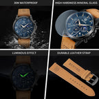 BENYAR Relojes para hombre, cronógrafo analógico de cuarzo, impermeables, relojes de pulsera para hombre, moda de negocios, trabajo, casual, deportivo, reloj de vestir con calendario
