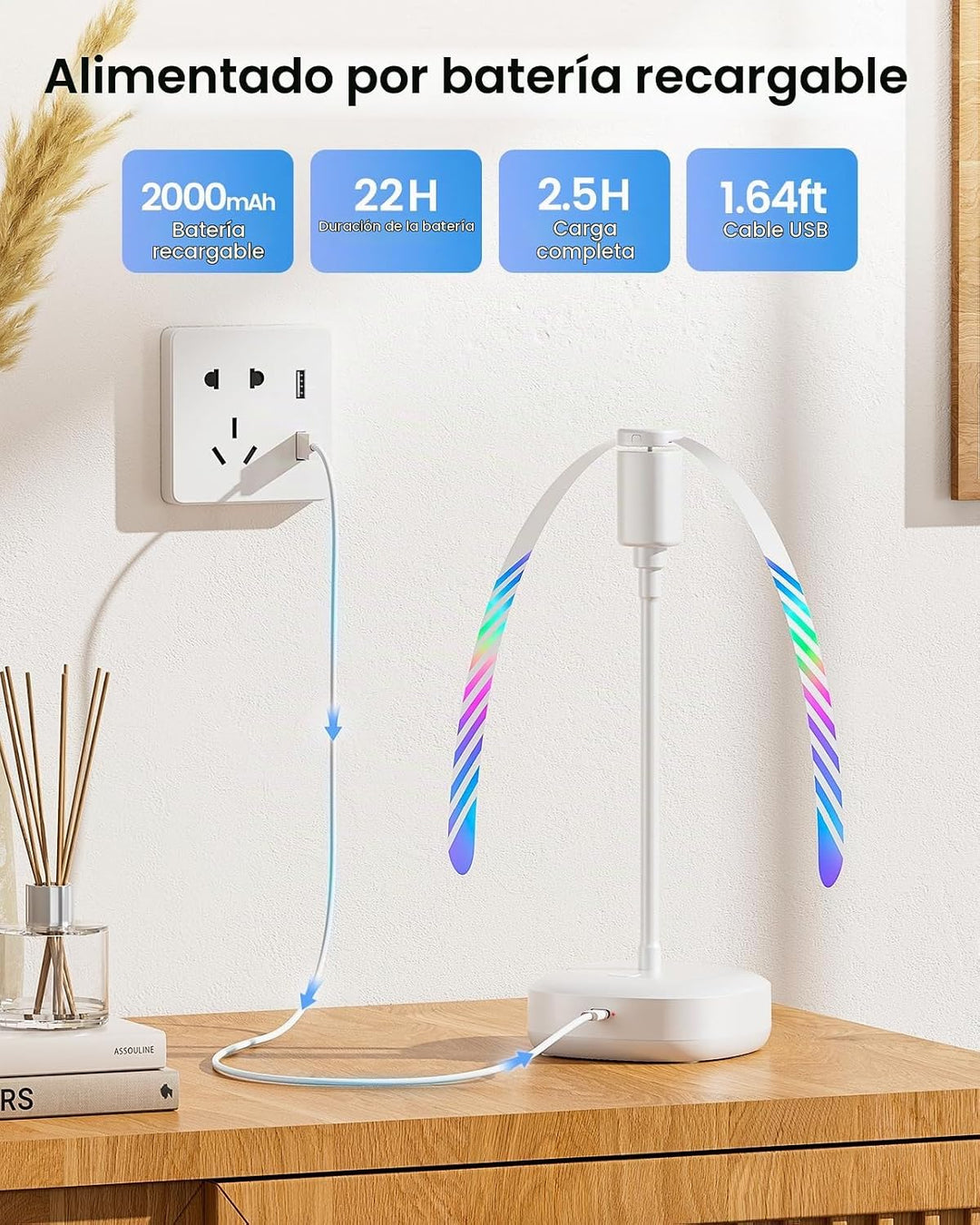 Edvision Fly Fans para mesas, ventilador de alimentos recargable de...